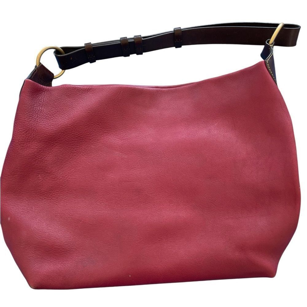 Dooney & Bourke Burgundy Florentine Leather Hobo Shoulder Bag Handbag - Picture 6 of 10